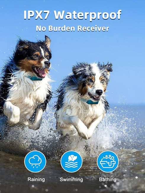 Bousnic Dog Training Collar with Remote, 4000ft Waterproof E Collars for 2 Dogs, Rechargeable with Beep Vibration
