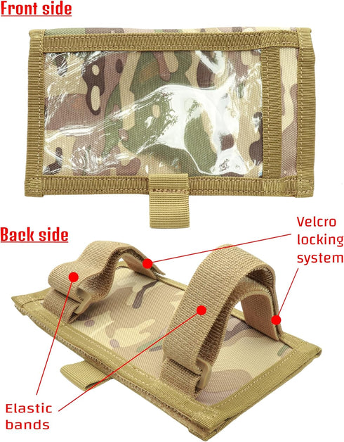 Tactical Wristband Dope Card Holder, Sniper Data Book Quarterback Sleeve for Youth Flag Armband Sports Coach Playbook