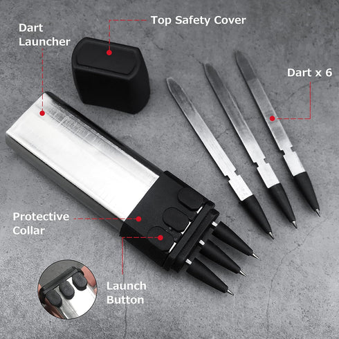 HUAAO Ballistic Dart Launcher, Stainless Steel Forged, Accurate Shooting within 16ft for Hunting Camping Shooting Self-Defense and Survival, Best Gift for Men by HUAAO