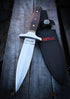 MTech USA Fixed Blade Knife, Satin Finish Stainless Steel Blade, Brown Wood Handle, Includes Nylon Sheath - MT-20-03