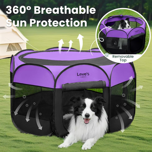 Love's cabin Pet Puppy Dog Playpen, Large Dog Tent Crates Cage Indoor/Outdoor, Portable Playpen for Cat, Foldable Pop