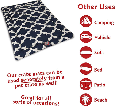 Majestic Pet Products 42" Navy Blue Crate Dog Bed Mat