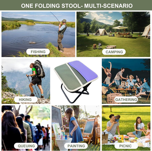 KCTXIPE Portable Stool with Shoulder Strap-Pocket Chair for Mountaineering,Picnic,Hiking and Fishing,Handbag Style