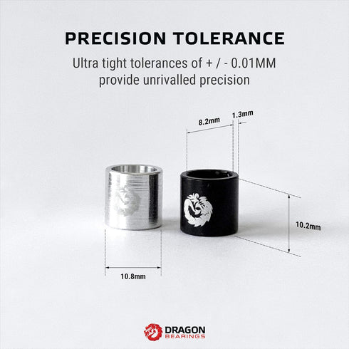 Fireball Dragon Precision Aluminum Spacers and Speed Rings Set for Skateboards and Longboards - 4X Spacers, 8X Washers