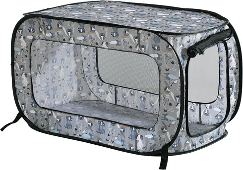 Beatrice Home Fashions Portable, Collapsible Pop Up Kennel Travel Cat and Dog Crate, 32.5" L x 19.5" W