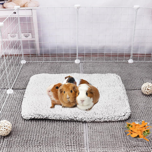 19.515.5 Inch Mygeromon Guinea Pig Cage Liner Washable Rabbit Bedding Mats Small Animal Pad for Winter Keep Warm