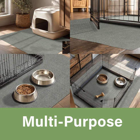 5' 7' Mohawk Home Pet Play Pen Moisture Barrier Mat Utility Solid Gray X Other Perfect for Kitchen, Living Room, Kids