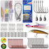 Saltwater Fishing Tackle Kit - Surf Fishing Gear Set Includes Lures, Bait Rigs, Swivel, Hooks, Sinkers Weights, Wire