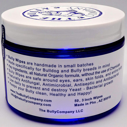 Bully Wipes - Bulldog Wrinkle Wipes, All Natural Organic Formula, Refreshing Botanical Scent, Safe for Eyes, Ears,
