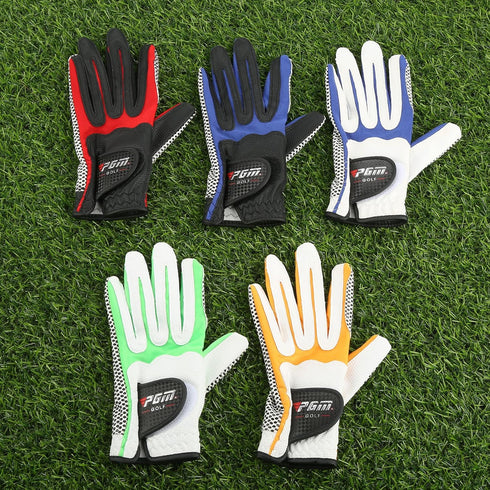 Left Hand Microfiber Golf Gloves - Non-Slip Design in Red and Black