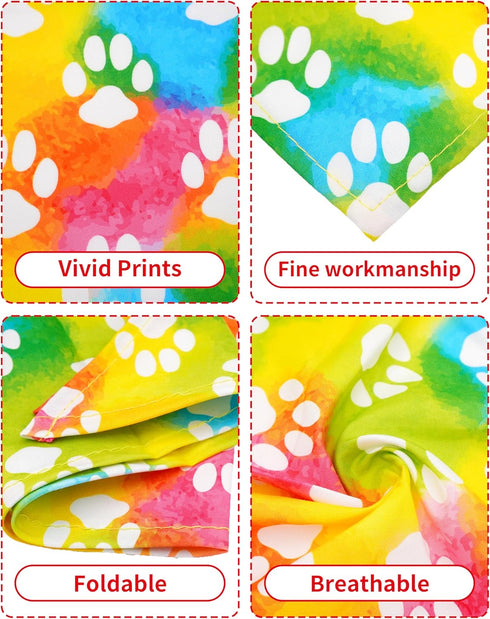 50 Pack Set PET SHOW Paw Pattern Small Dog Bandanas Bulk XS Washable Puppy Girl Boy Triangle Bibs Kerchief Cats Scarves