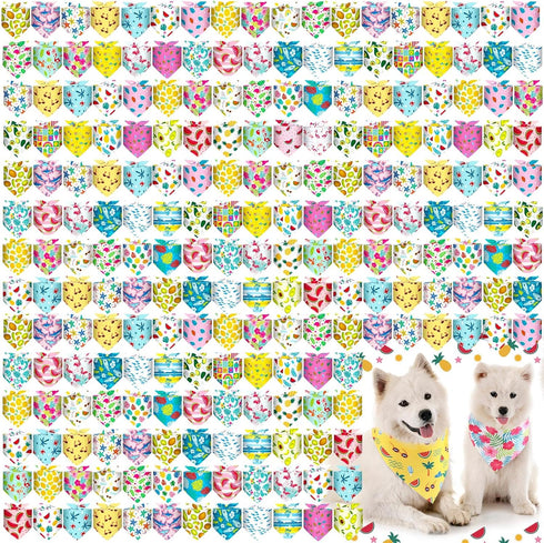 Aliceset 180 Pcs Summer Pet Dog Bandana Bulk Fruit Bandanas for Dogs