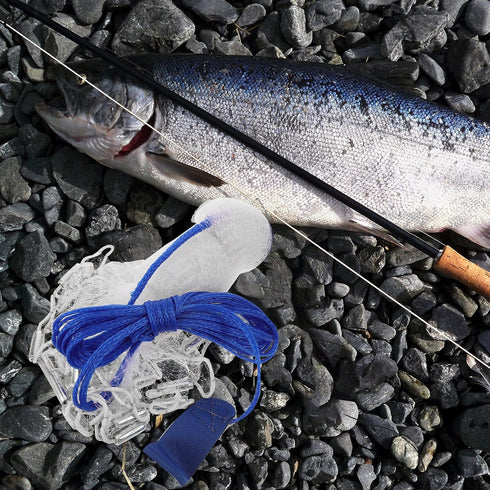 4ft/1.2m Abaodam Hand Cast Fishing Net with Monofilament Line and Weighted Steel Sinkers, Radius Easy Throw Shrimp