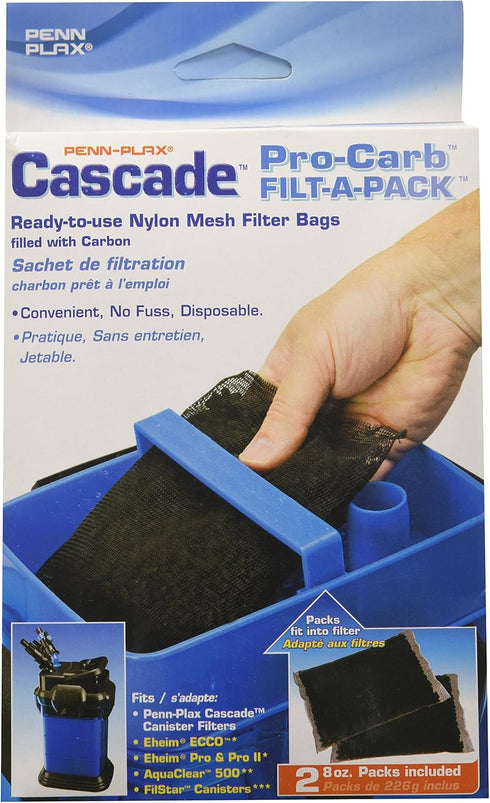 PENN-PLAX Cascade Pro-C Aquarium Canister Filter Media Bags, 8 Oz, 2-Pack