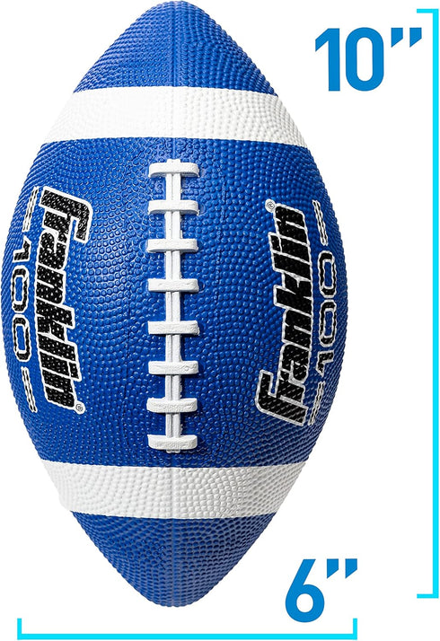 Franklin Sports Kids Junior Football - Grip-Rite 100 Youth Junior Size Rubber Footballs, Durable Outdoor Footballs
