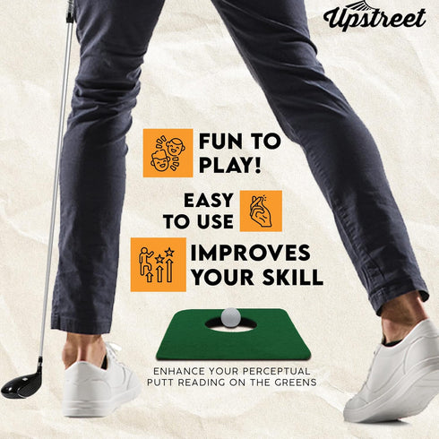Set Upstreet Golf Putting Matt for Indoors, Mini Golf - Includes Two Mats and Two Training Balls