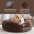 Bedsure Calming Dog Bed for Medium Dogs, Donut Washable Pet Bed, Anti-Slip Round Fluffy Faux Fur, Coffee