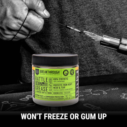 4 Oz Breakthrough Clean Battle Born Gun Grease - Gun Lubricant Fortified with PTFE - Rust and Corrosion Protection