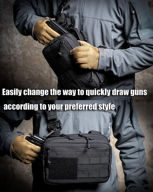 Tactical Chest Rig Bag for Concealed Carry, Molle Pouch IFAK EMT Medical Organizer for Outdoor Activities