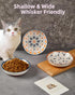 Nonslip Cat Bowls - Ceramic Whisker Friendly Shallow Cat Food Dish, 3PCS Anti Whisker Fatigue, Nonskid