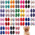 PET SHOW 50Pcs/25Pairs Paw Pattern Small Dog Hair Bows Bulk with Rubber Bands for Medium Dogs Cats, Puppy Shih Tzu