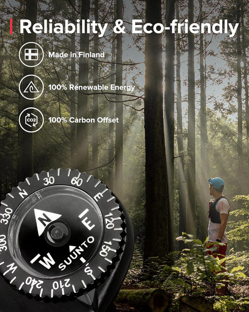 SUUNTO Clipper Compass, Micro Compass Attaches to Strap or Map Edge