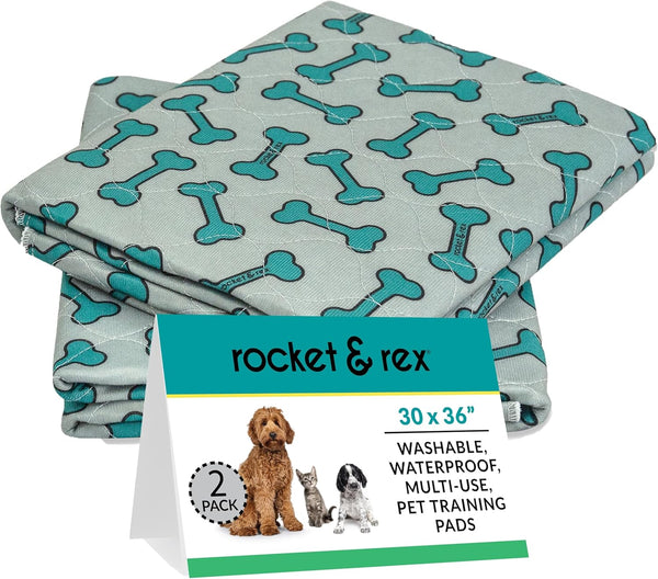 rocket & rex Premium Washable Pee Pads for Dogs, Waterproof & Reusable