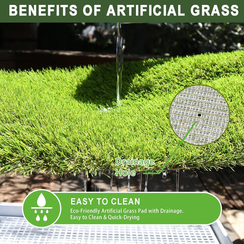 TURF XPRESS 18.5x23in, Dog Grass Pad with Tray Dog Litter Box for Puppy Potty Training, Indoor Pet Toilet Washable