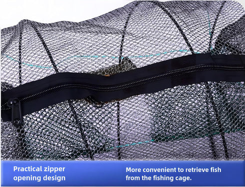 Portable Collapsible Crab Traps, Foldable Crabbing Nets for Lobster, Shrimp, Carp, Crayfish, Galvanized Steel Wire