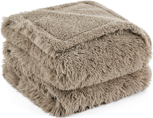 Bedsure Waterproof Dog Blankets for Large Dogs, Calming Cat Blanket, Washable Faux Fur Pet Throw, 60"x80", Brown