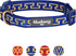 Blueberry Pet 4 Patterns Gold Metallic Thread T-Shape Adjustable Dog Collar, Large, Neck 18"-26" in Royal Blue