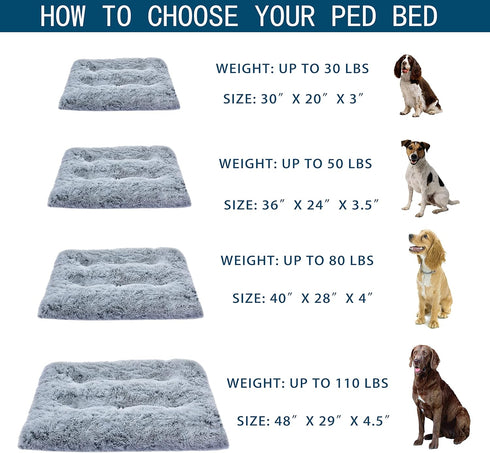Dog Bed for Extra Large Jumbo Breeds, Soft Comfortable Washable Plush Dog Cage Mat, Deluxe Anti-Slip Pet Beds Mats,