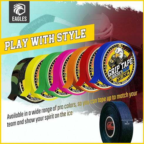 Hockey Tape Multipurpose Cloth Tape Roll for Lacrosse, Baseball & Softball, Easy Tear Over Grip - Sports Gift