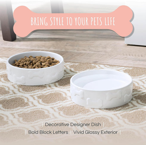 Park Life Designs Pet Bowl - Manor, Small, White