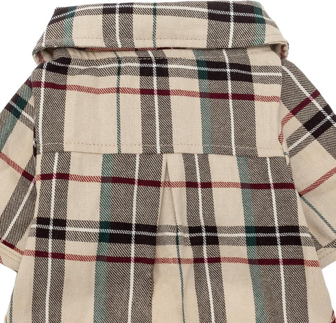 PUPTECK Cute Plaid Dog Shirt, Soft Puppy Cat Polo T-Shirt for Small Medium Dogs, Boy Girl Outfit, Costume M