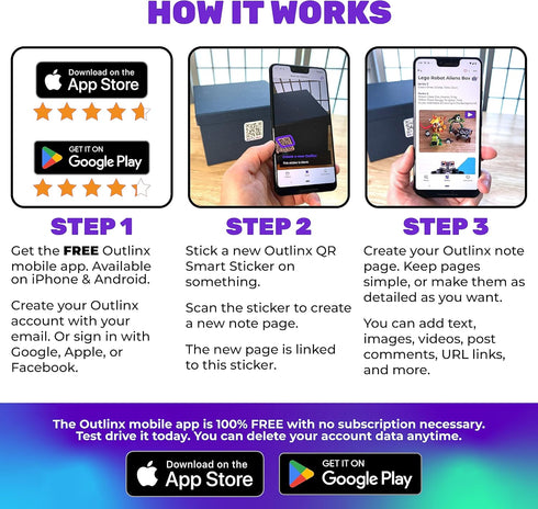 QR Smart Stickers - Stick Digital Notes to Your Things, Blackout 4-Pack Bundle, 32x Stickers