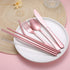 Portable Stainless Steel Flatware Set, Travel Camping Cutlery with Waterproof Case, Pink, Portable Utensil Dinnerware