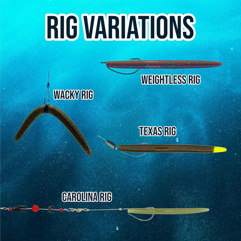 Reaction Tackle Wacky Worms/Soft Plastic Worm Stick Baits, 5.5in, 24 Pack, Durable Fishing Lures for Bass