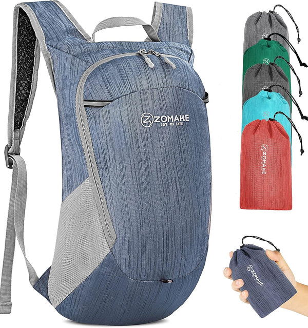 ZOMAKE Ultra Lightweight Packable Backpack 18L, Small Water Resistant Folding Daypack for Travel (Navy Blue)