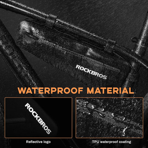 ROCKBROS Bike Top Tube Bag - Waterproof Frame Pouch for Super 73, Cycling Accessories, 2 Pieces Combi
