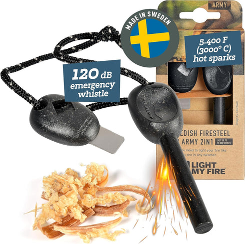 Light My Fire Flint Fire Starter Ferro Rod Survival Tool, 12,000 Strikes, Magnesium Fire Starter Kit