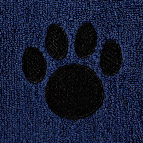 Bone Dry Pet Grooming Towel Collection, Absorbent Microfiber X-Large, 41x23.5", Embroidered Navy.