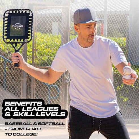 GoSports Fungo Baseball Racket for Fly Balls, Grounders, and Line Drives - Baseball and Softball Training Equipment