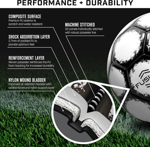 6 Pack GoSports Fusion Soccer Ball with Premium Pump - Choose Your Size