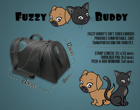 Soft-Sided Pet Carrier for Small Dogs and Cats, Black