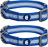 Blueberry Pet Essentials Pack of 2 Reflective Adjustable Dog Collars, Navy Blue, Small, Neck 12"-16"