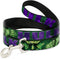 Dog Leash, Hulk Face Close Up Action Pose, Greens Purples, 4 Feet Long, 1.0 Inch Wide