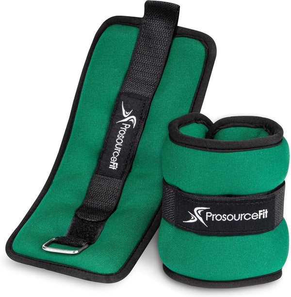 ProsourceFit Ankle, Wrist and Arm Weights Set of 2, Adjustable Strap 1 lb-5 lb, 10 lb for Men Women