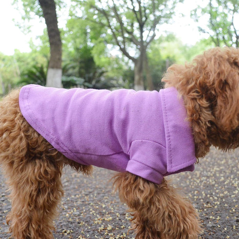 lovelonglong Basic Dog Polo Shirts, Premium Cotton Polo T-Shirts for Large Medium Small Dogs, Two-Button Collar, Violet