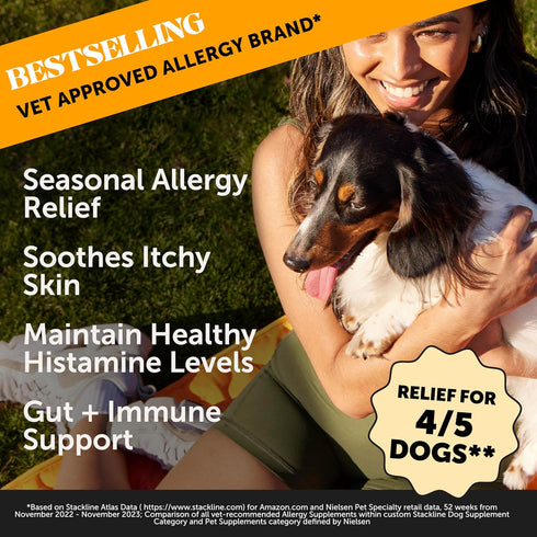 Virtual Bundle Allergy Support for Dogs + Dental Powder for Teeth Cleaning & Plaque Removal, Itch Relief, Skin & Coat